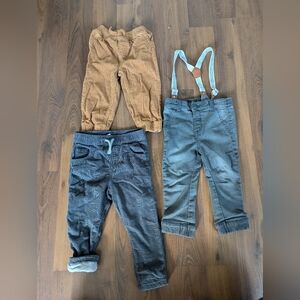 Bundle Of 3 Stylish Kids Bottoms Set - Tan and Gray